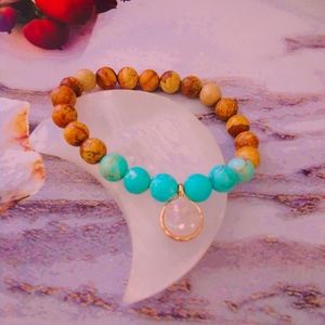 Turquoise Picture Jasper Druzy Bracelet